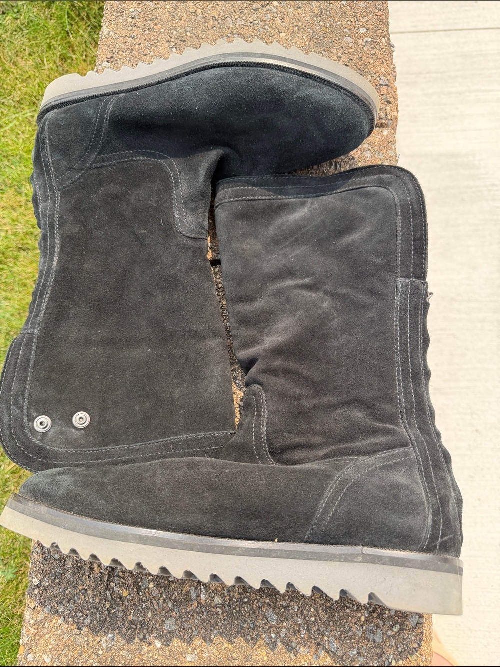 Aquatalia Black Logo Embossed Rubber Sole